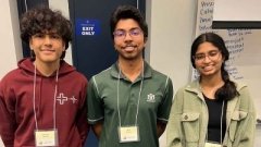 three students posing for Brain Bee