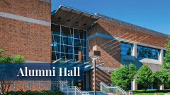 Exterior view of the Alumni Hall building at the Midwestern University Downers Grove, IL campus.