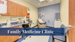 Exam room at the Midwestern University Family Medicine Clinic in Downers Grove, IL.