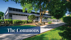 Exterior view of The Commons building at the Midwestern University Downers Grove, IL campus.