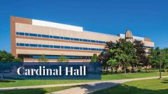 Exterior view of Cardinal Hall at the Midwestern University Downers Grove, IL campus.