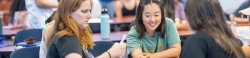 Students working in small group during Speech-Language lecture.