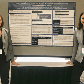 Liz Van Dril and Christie Schumacher present their research at the ACCP Global Conference on Clinical Pharmacy.