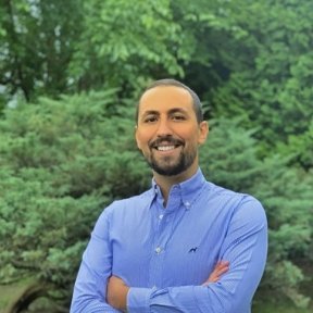 Firas Farran posing in garden