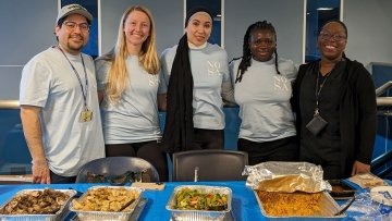 Members of the National Optometric Association chapter celebrate Black History Month with a variety of cultural food.