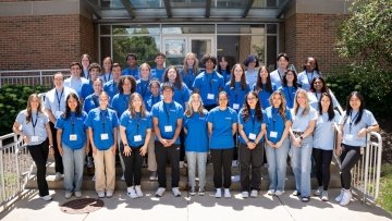 High school students group photo with mentors at the Health Careers Institute