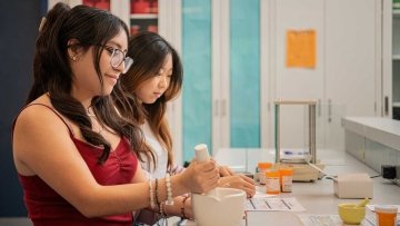 High school students in Pharmacy Lab.
