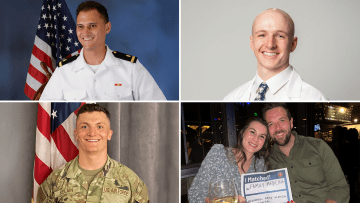 Collage photo of medical students who received military residency matches. 