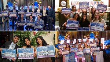 CCOM students hold up Match Day signs