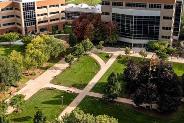Aerial view of the MWU Downers Grove, IL campus.