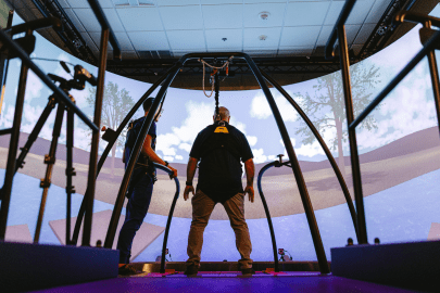 The CAREN virtual reality system, one of only a few in the U.S., is a state-of-the-art tool for patient care and research on the Glendale Campus.