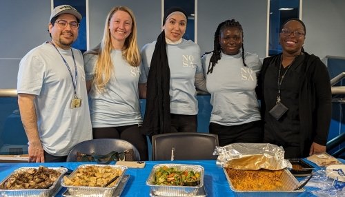 Members of the National Optometric Association chapter celebrate Black History Month with a variety of cultural food.