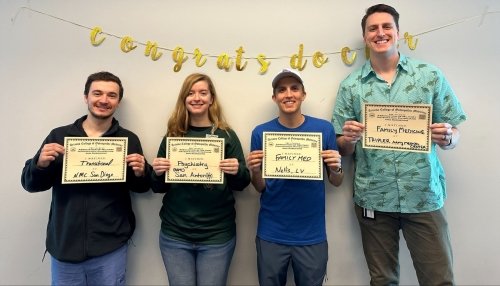 AZ Military Match students proudly display the certificates with their residency matches.