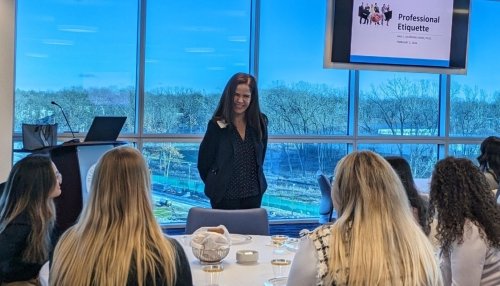 Pharmacy students learn about etiquette from Dr. Ana C. Quiñones-Boex