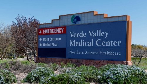 Verde Valley Medical Center Sign with bushes in the foreground