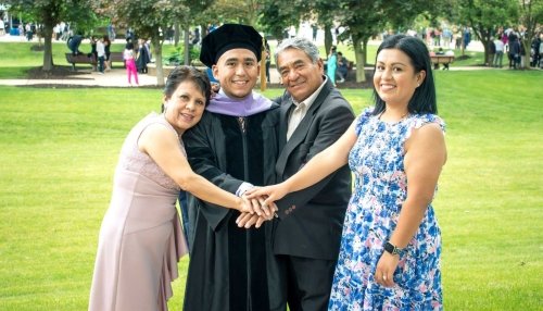 Dr. Vargas at graduation with his family.