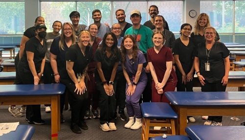AZCOM and high school students pose for group photo at Med-Start.