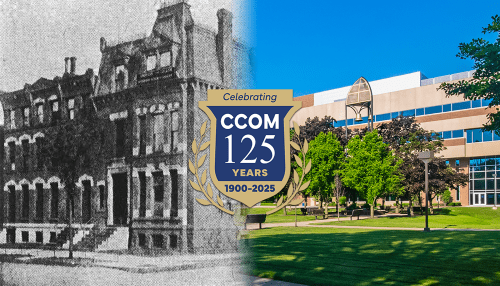 Collage of CCOM thru the years in classroom, buildings, etc