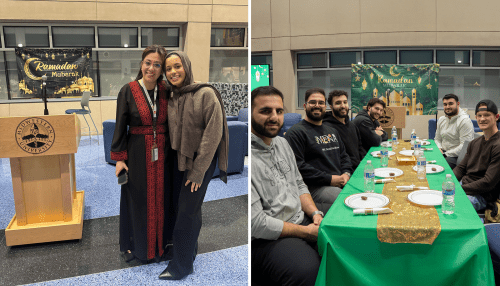 Faculty and students at Iftar Dinner
