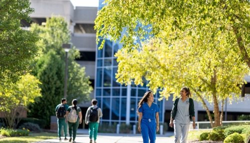 students walking on IL campus