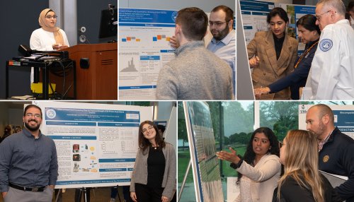 Collage of research day photos