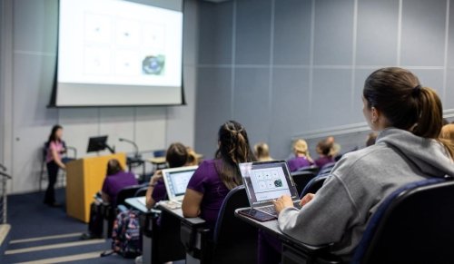 Students in lecture classroom