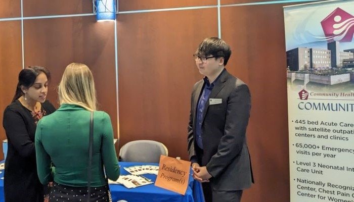 Pharmacy students attend the Career Expo.