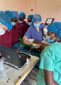 Dr. Boggess teaches nerve blocks in Kisubi, Uganda.