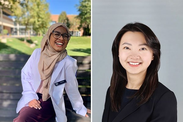 Areej Aziz White Coat photo and Zoe Sun profile photo.
