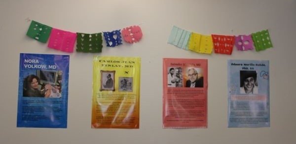 Posters of healthcare individuals from the Hispanic community with significant contributions to the healthcare field.  