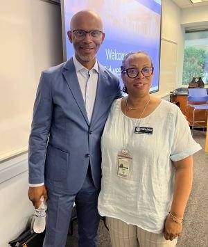 Rayvon Fouché, Ph.D. (left) and Coretta Patterson, D.V.M., DACVIM