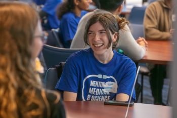 Mentor talks with Aurora student