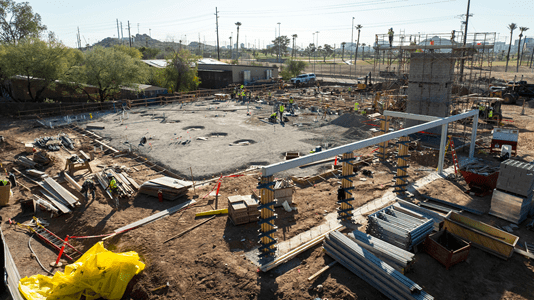 Site view of construction of the Zoological Medical Institute at the Phoenix Zoo