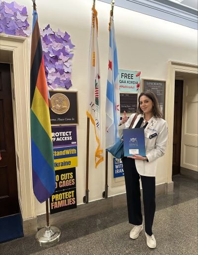 CCOM student outside legislator's office