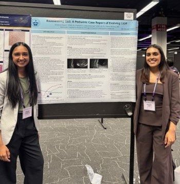 Students present research poster