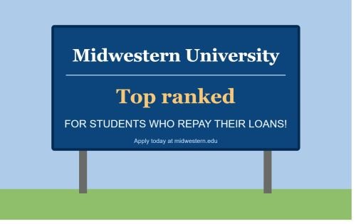 Midwestern University top ranked for students who repay their loans.