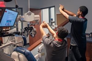 CPASS students in optomerty lab